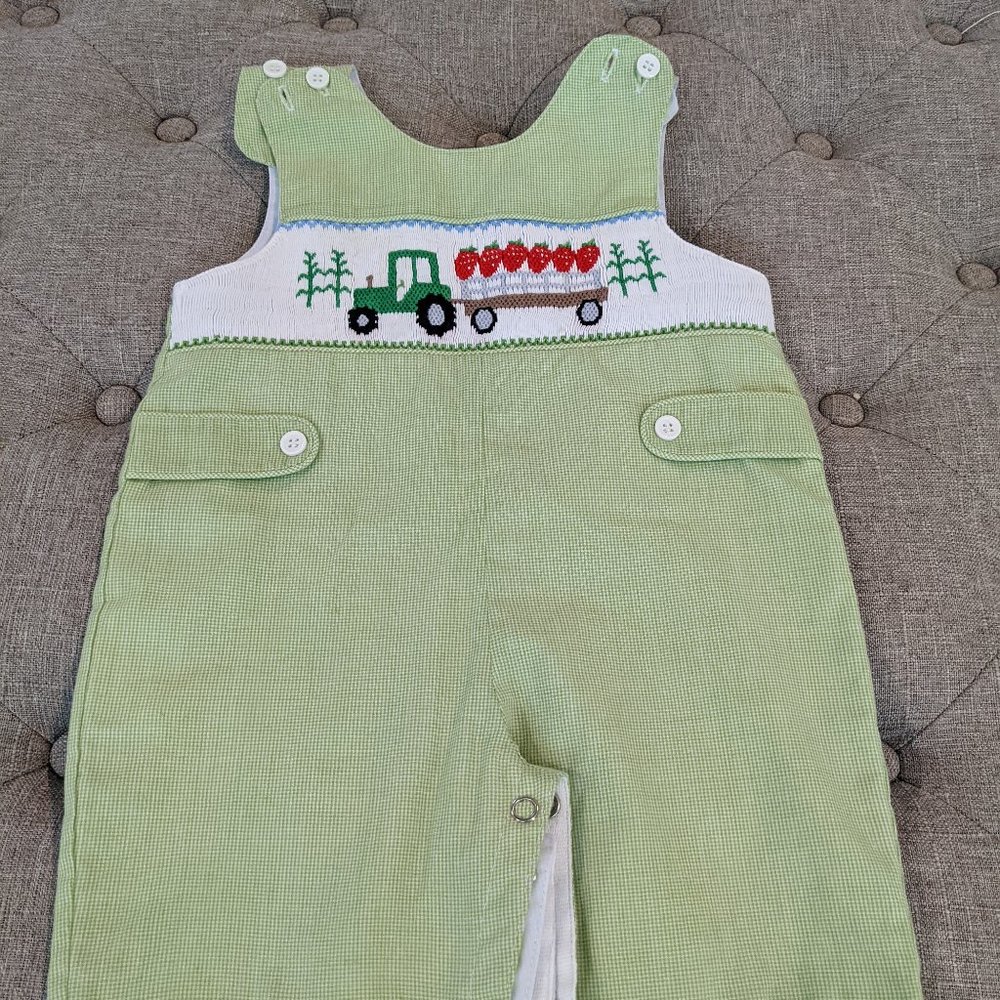 Boys 6m strawberry farm Smocked shortall